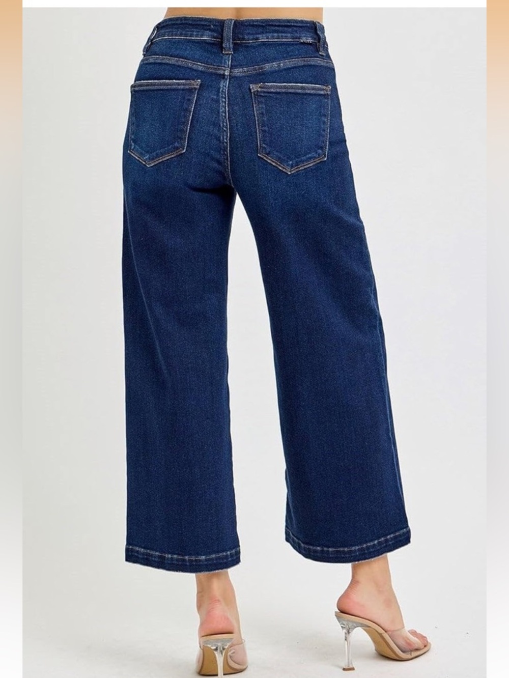 Risen Jeans High Rise Wide Leg Crop Jeans Style RDP5921 7/28 - Picture 4 of 12